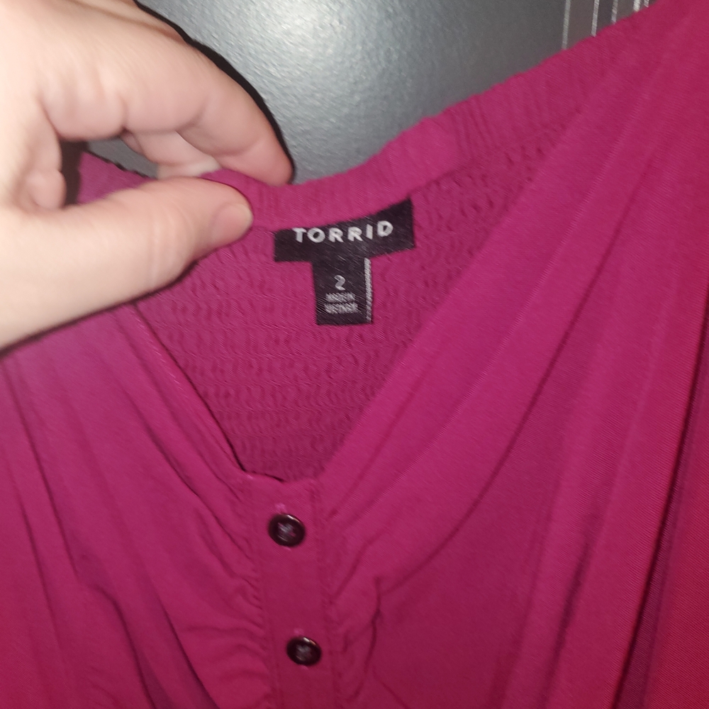 Torrid Pink Button-Front Dress - Picture 2 of 4